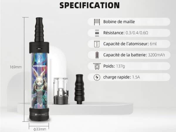 E-Chicha portable Hookah Air Limited Edition - Fumytech et White Rabbit – Image 5