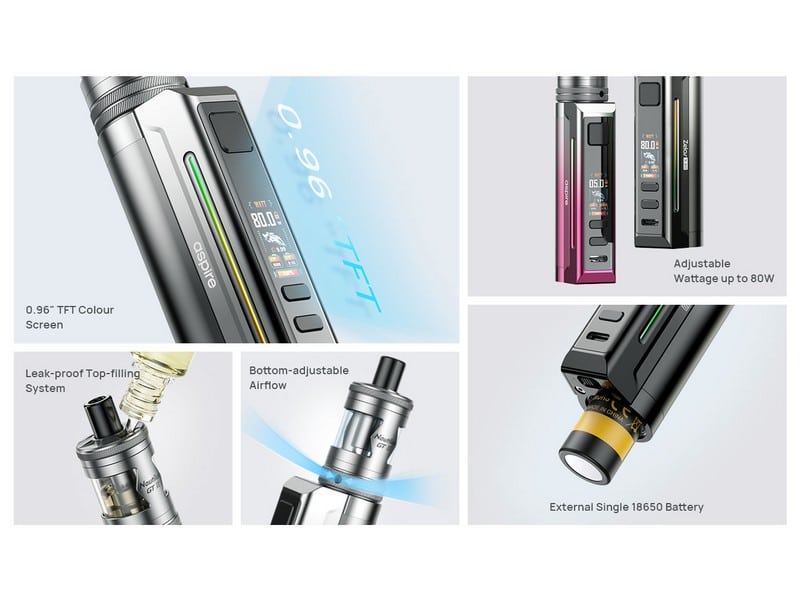 kit ZELOS X80 avec accu 18650 Aspire kit ZELOS X80 avec accu 18650 Aspire – Image 3