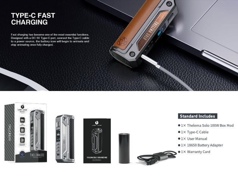 Box THELEMA Solo 100W Lost Vape Box THELEMA Solo 100W Lost Vape – Image 2