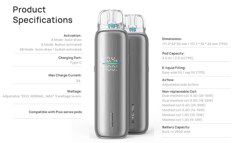 Kit Pixo Max 2600mAh - Aspire Kit Pixo Max 2600mAh - Aspire – Image 5