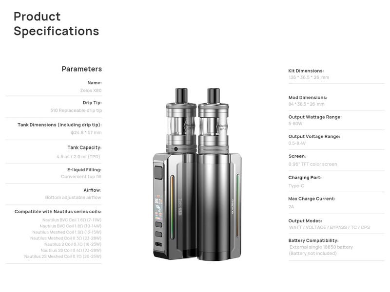 Box ZELOS X80W - Aspire Box ZELOS X80W - Aspire – Image 7